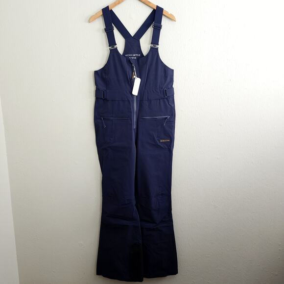 NEW Neiwai Active Flare Bib Snow Pants in Midnight Navy Blue - Picture 5 of 13